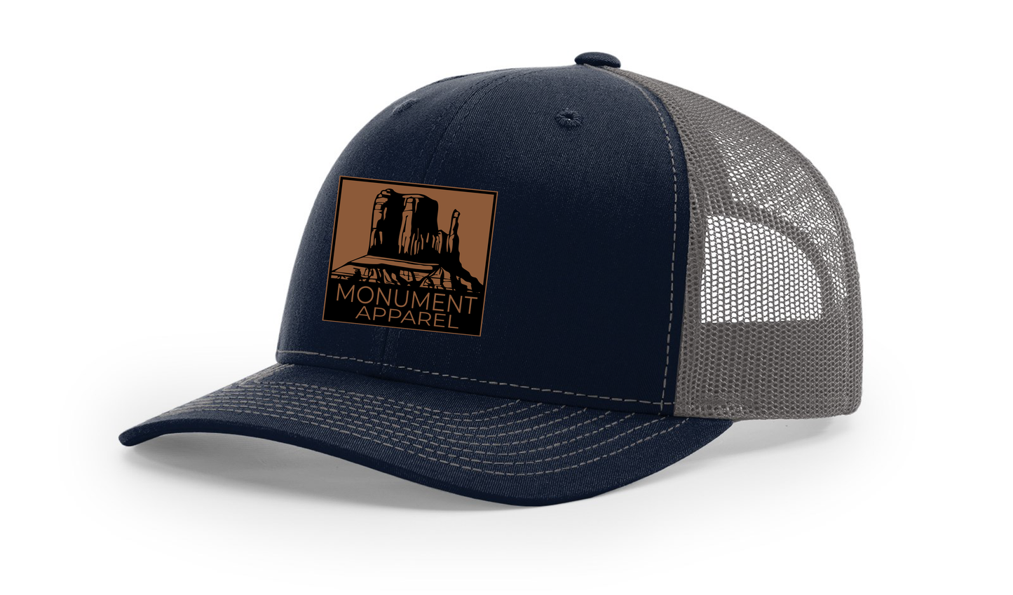 Monument Apparel Trucker Hat in Navy and Charcoal