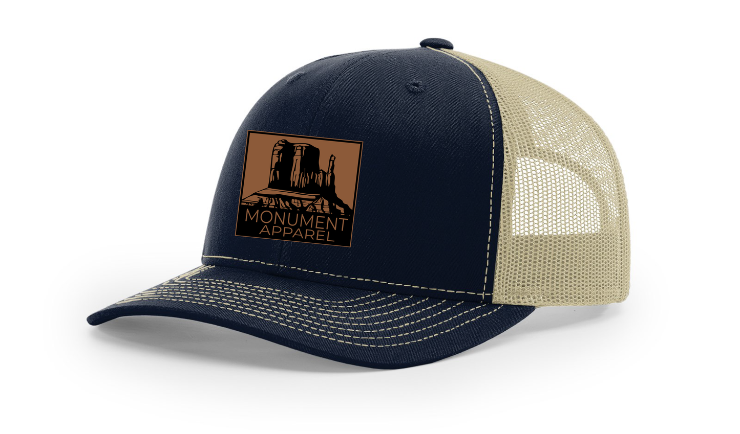Monument Apparel Trucker Hat in Navy and Khaki